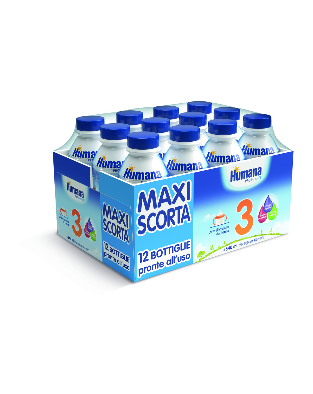 Latte humana 3 probalance liquido 12x470ml - humana