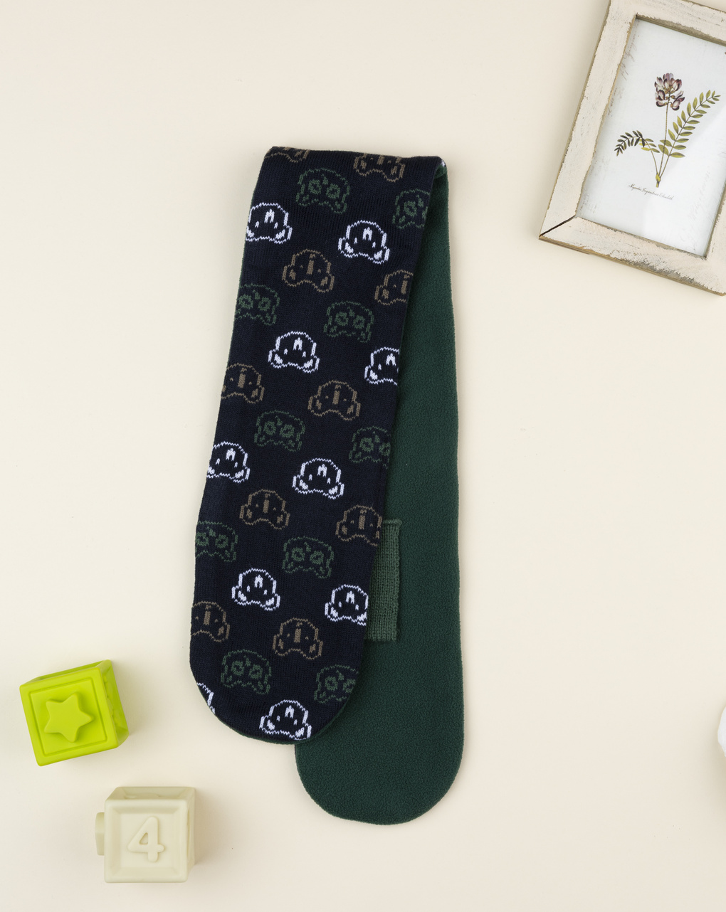 Sciarpa bimbo blu/verde orsi