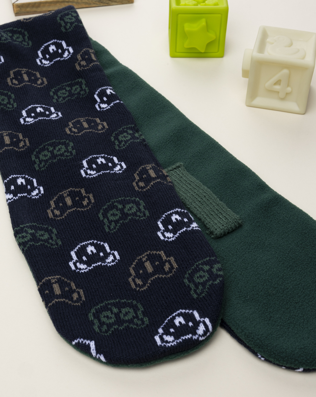 Sciarpa bimbo blu/verde orsi