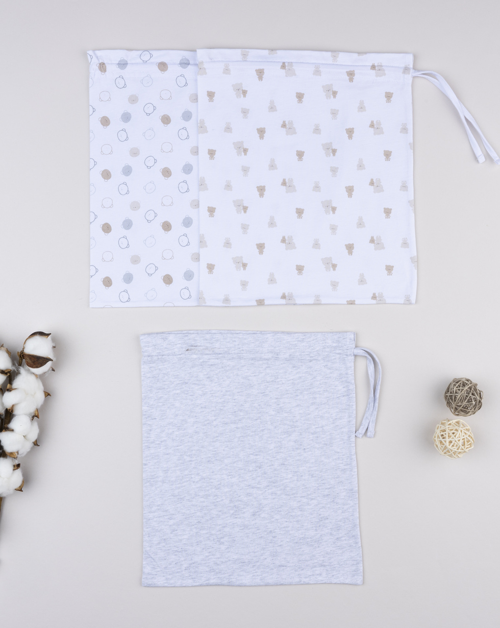 Pack 3 buste primi cambi grigio/bianco