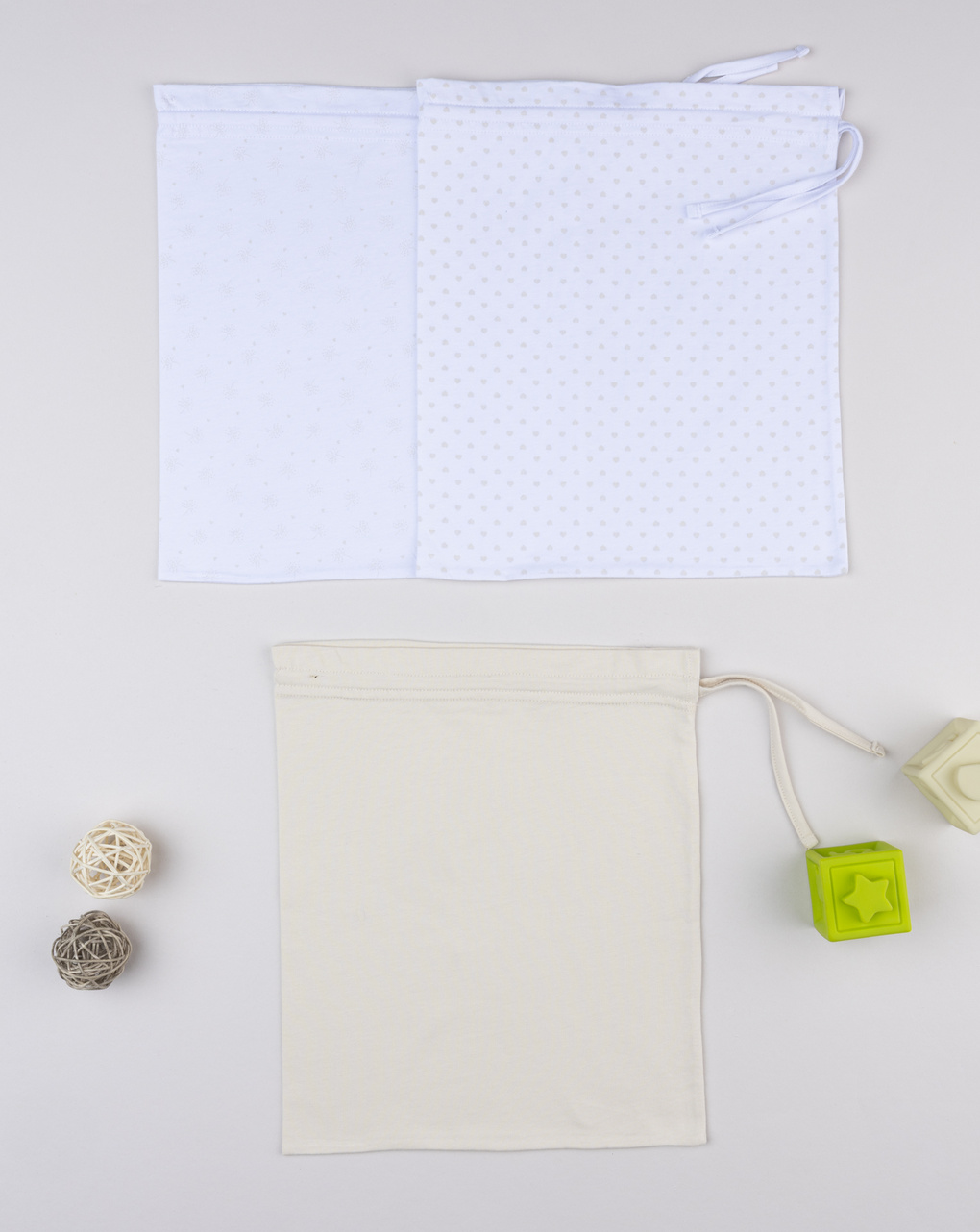 Pack 3 buste primi cambi beige/bianco