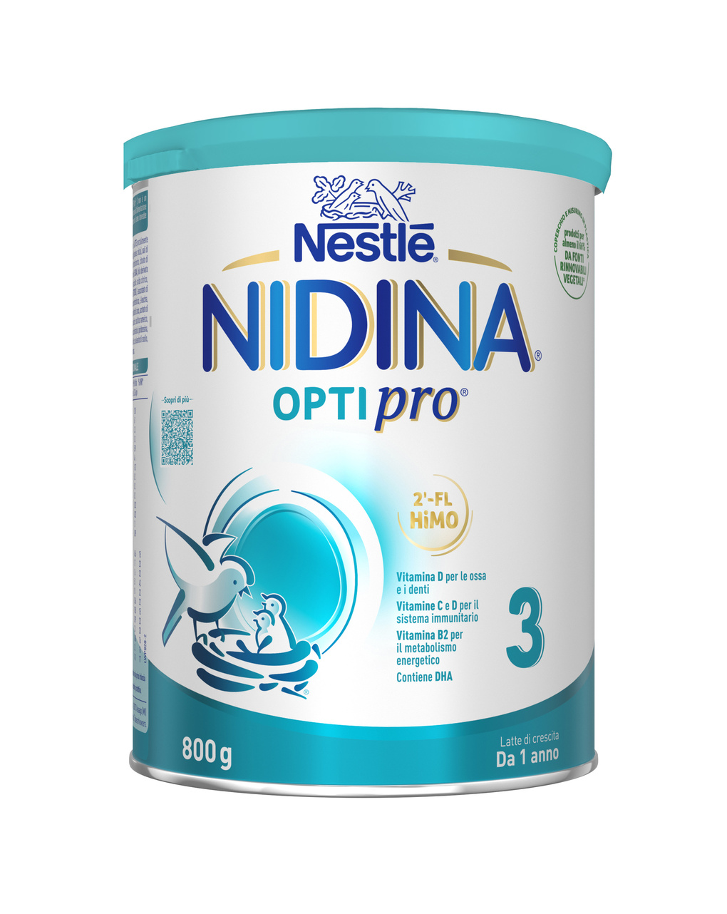 Latte di crescita in polvere nidina optipro 3 dai 12 mesi. latta 800 gr - nestlé