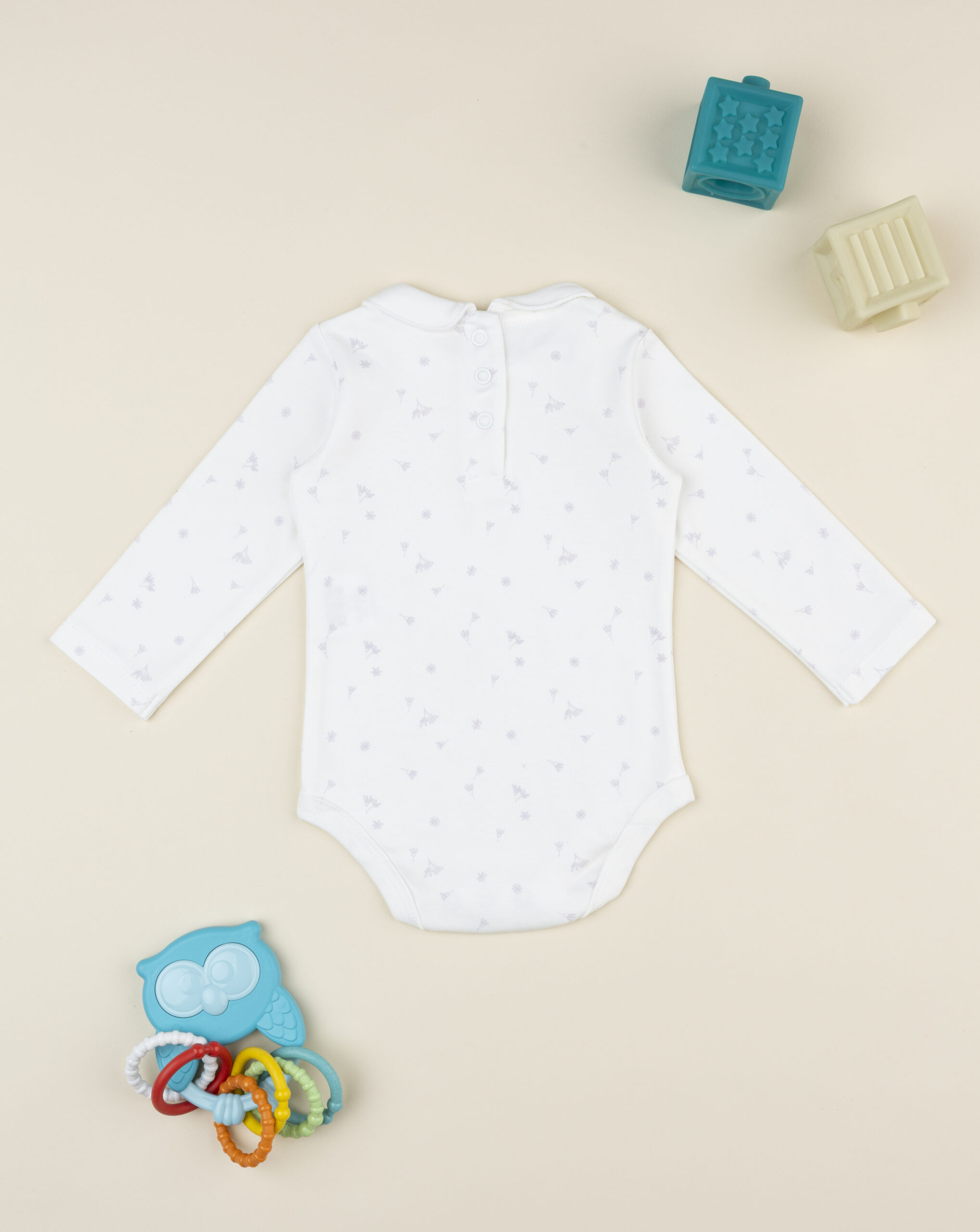 Body bimba panna con allover