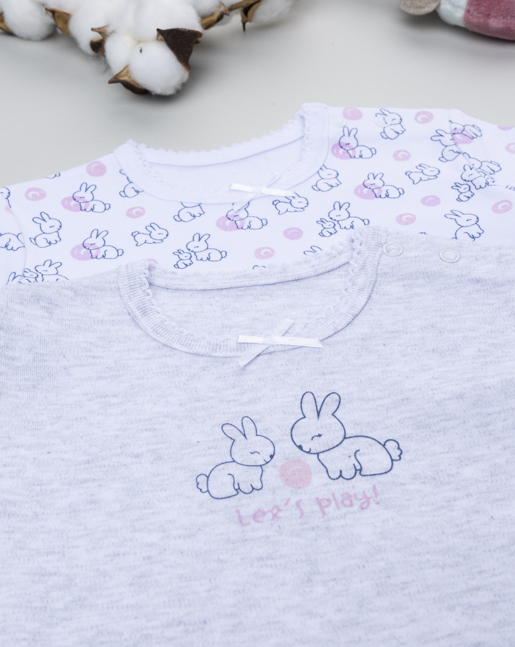 Pack 2 body manica lunga bimba conigli