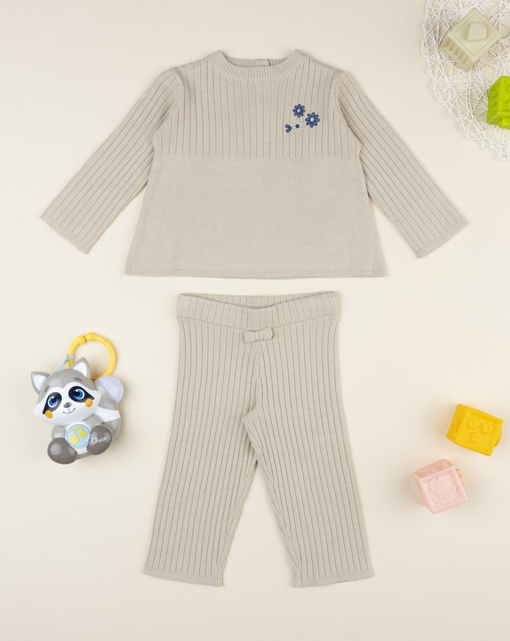 Completo tricot bimba beige