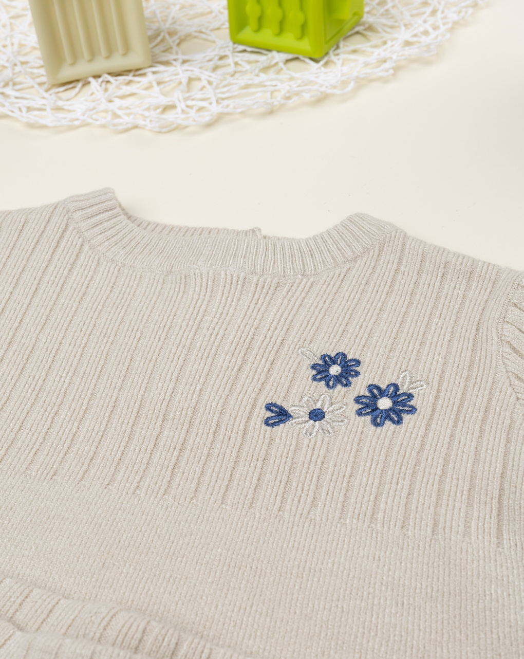 Completo tricot bimba beige