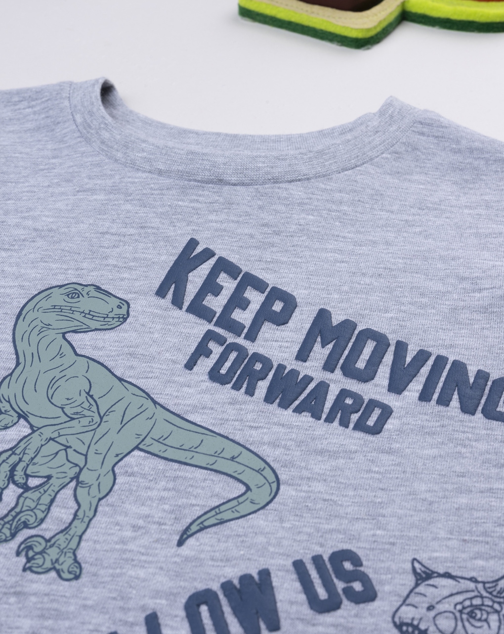 T-shirt bambino grigia stampa dino