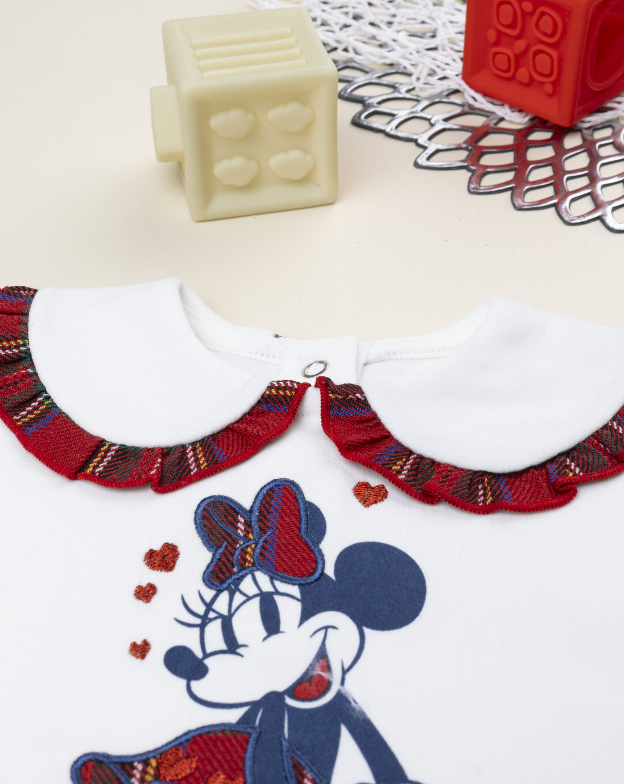 Polo bimba bianca minnie con colletto