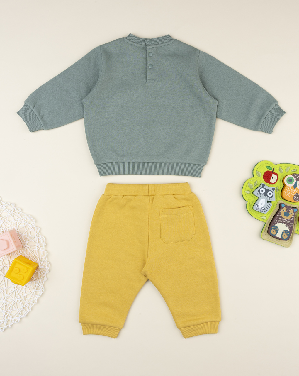 Completo jogging bimbo verde/giallo