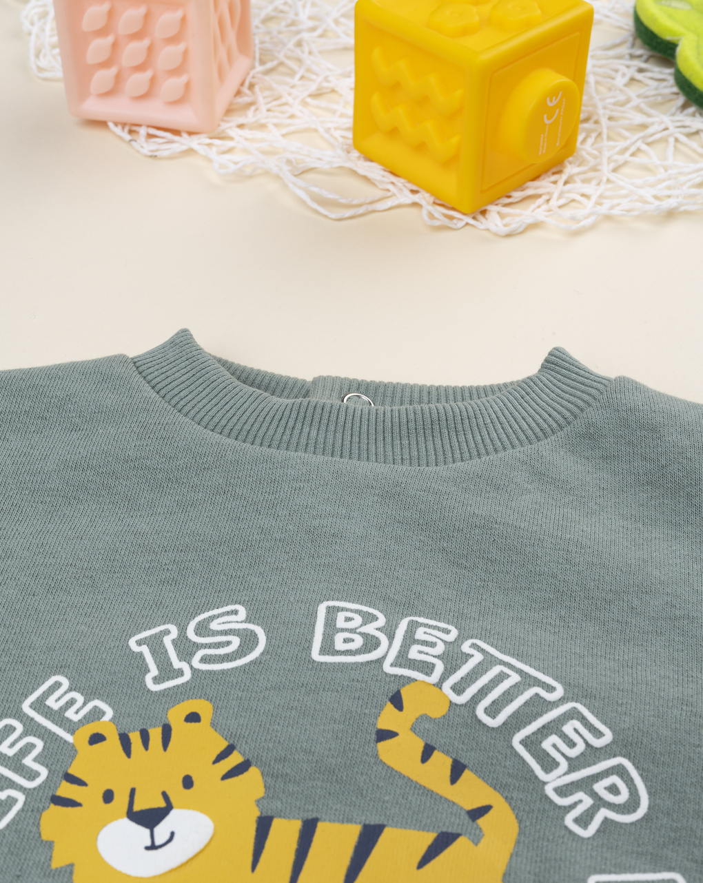 Completo jogging bimbo verde/giallo