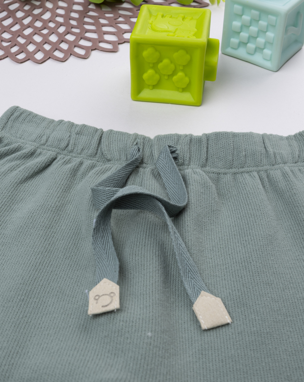 Pantalone bimbo verde con tasche