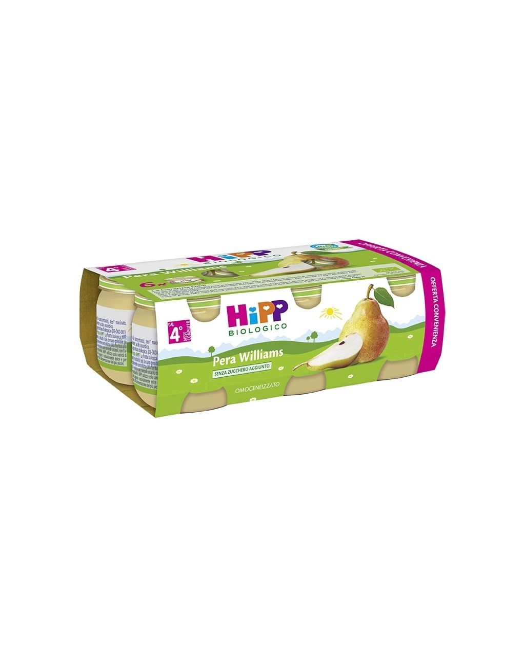 Omogeneizzato pera williams 100% 6x80g - hipp