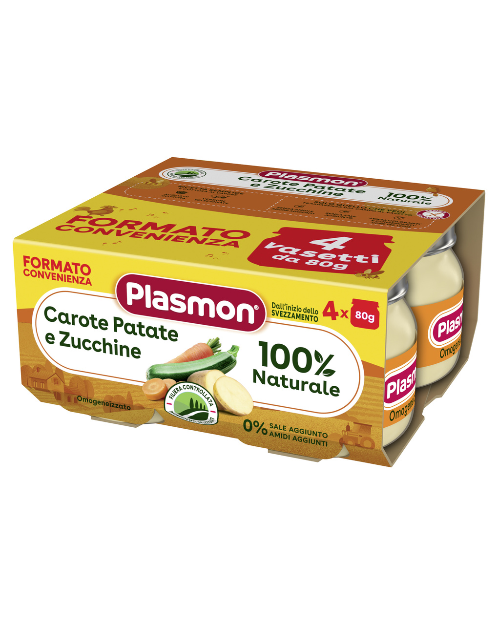 Omogeneizzato carote, patate e zucchine 4x80g - plasmon