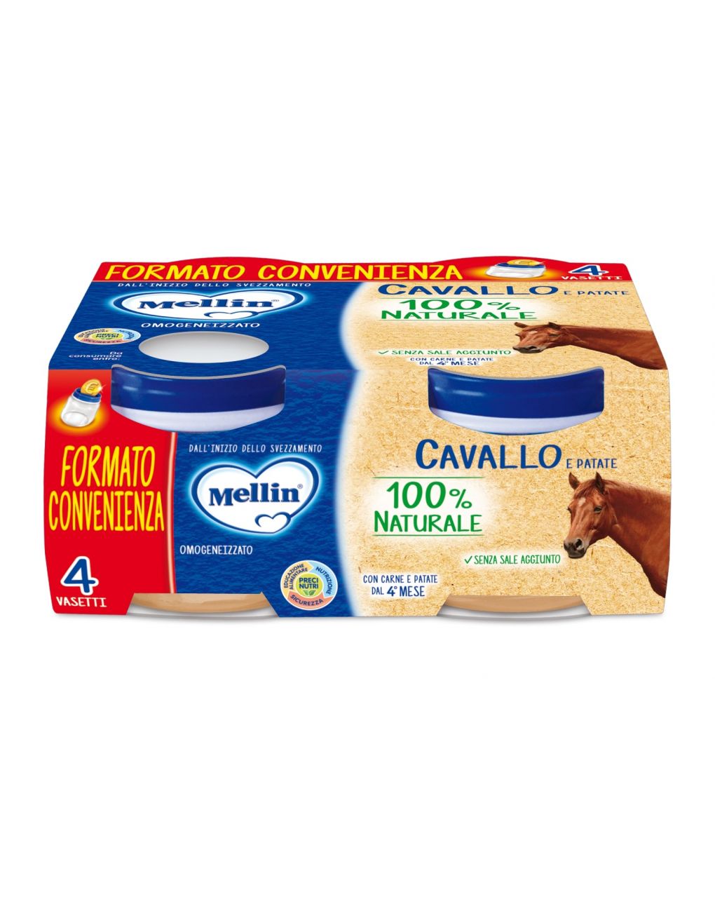 Omogeneizzato cavallo 4x80g - mellin