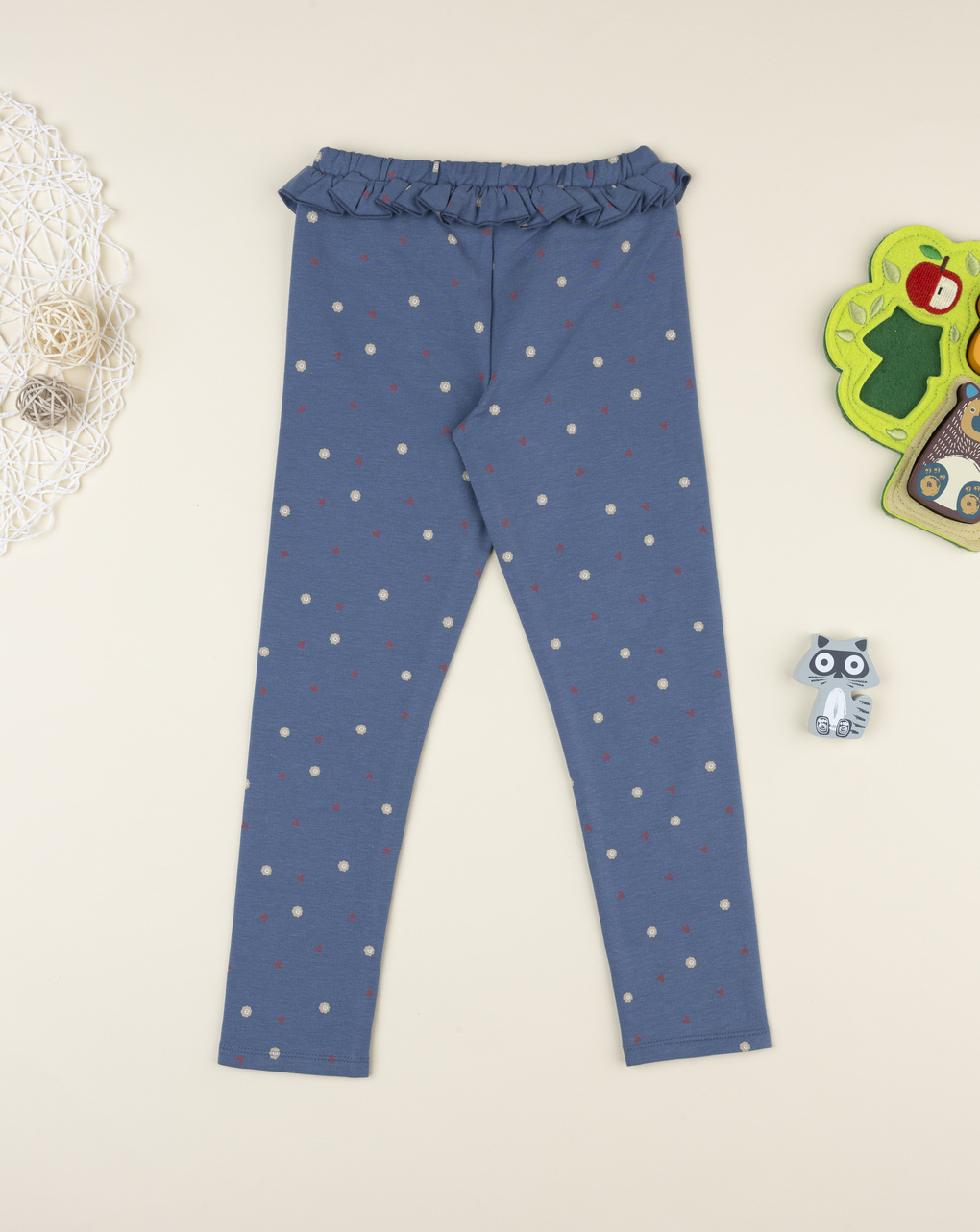 Legging bambina blu pois