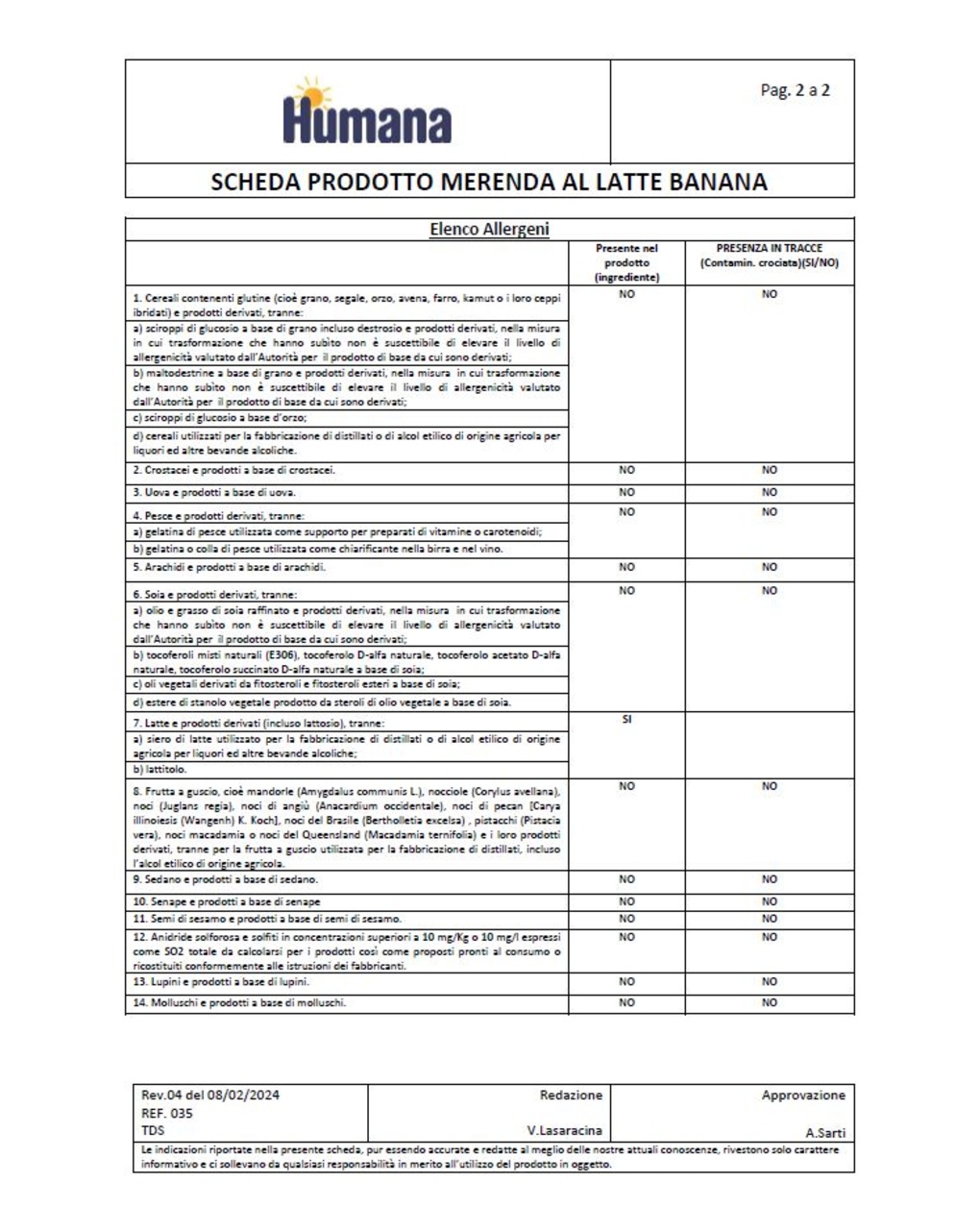 Merenda latte banana 4x100gr - humana