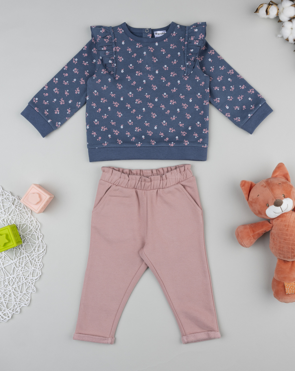 Jogger bimba blu/rosa allover