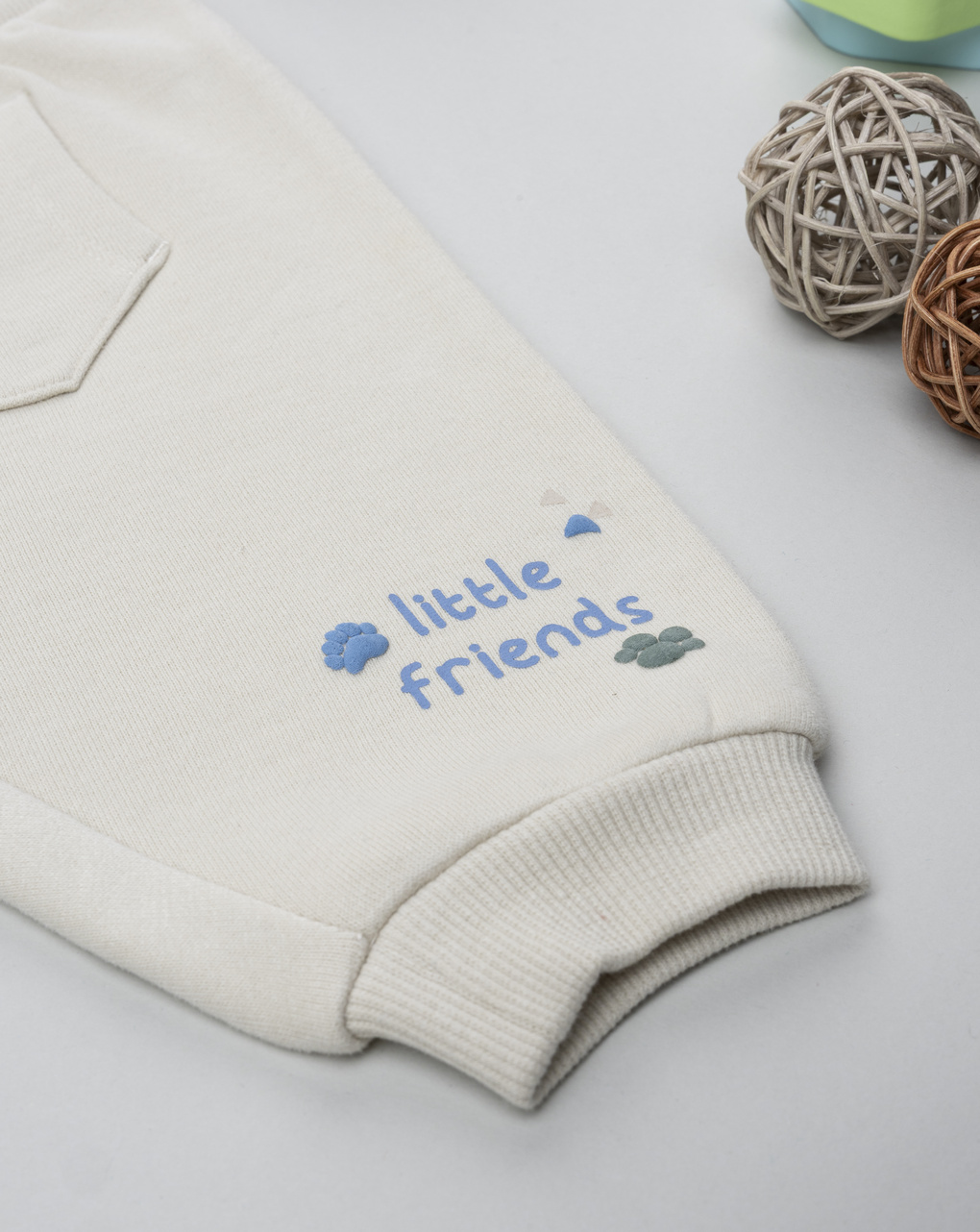 Pantalone bimbo panna "little friends"