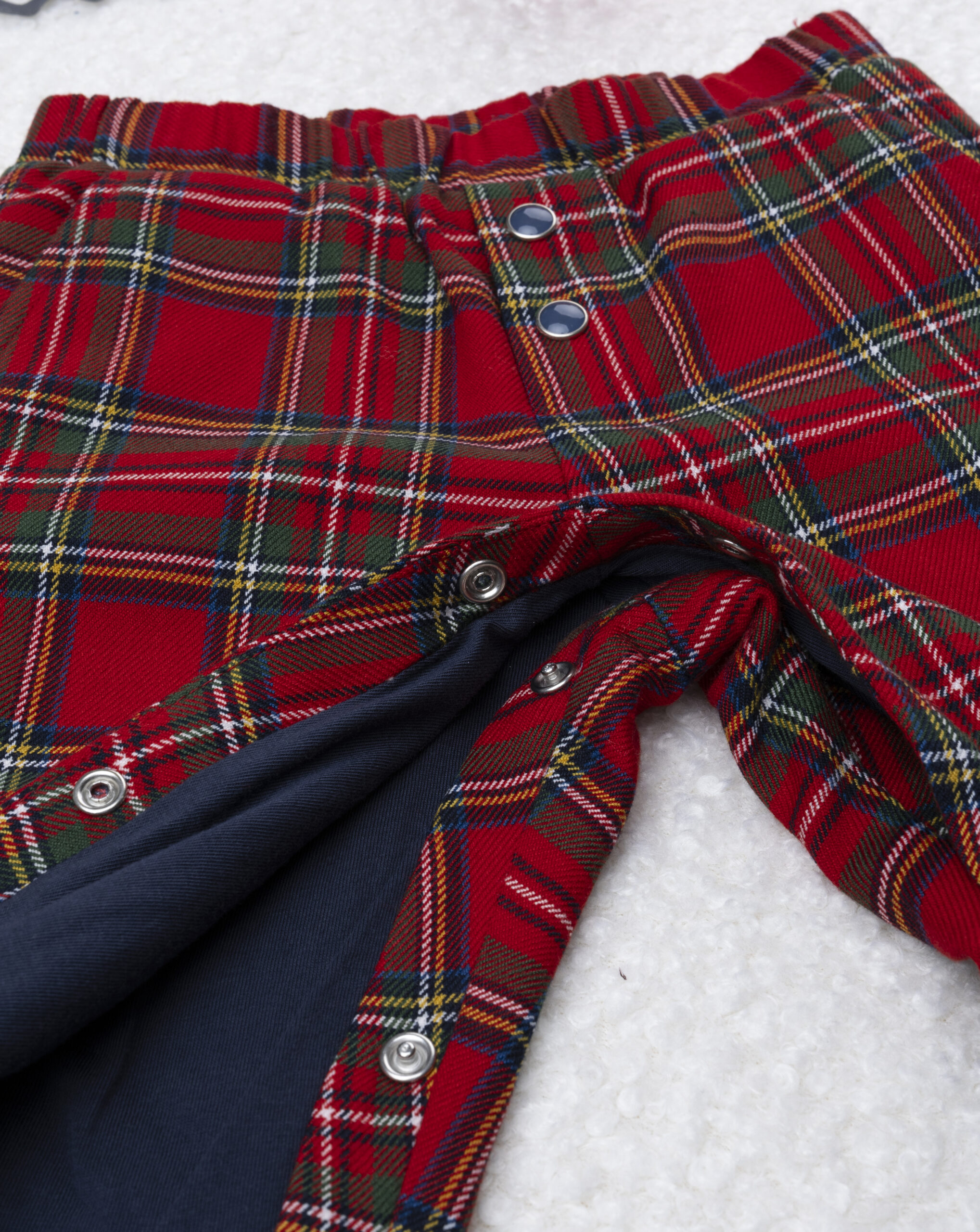 Pantalone bimbo tartan rosso