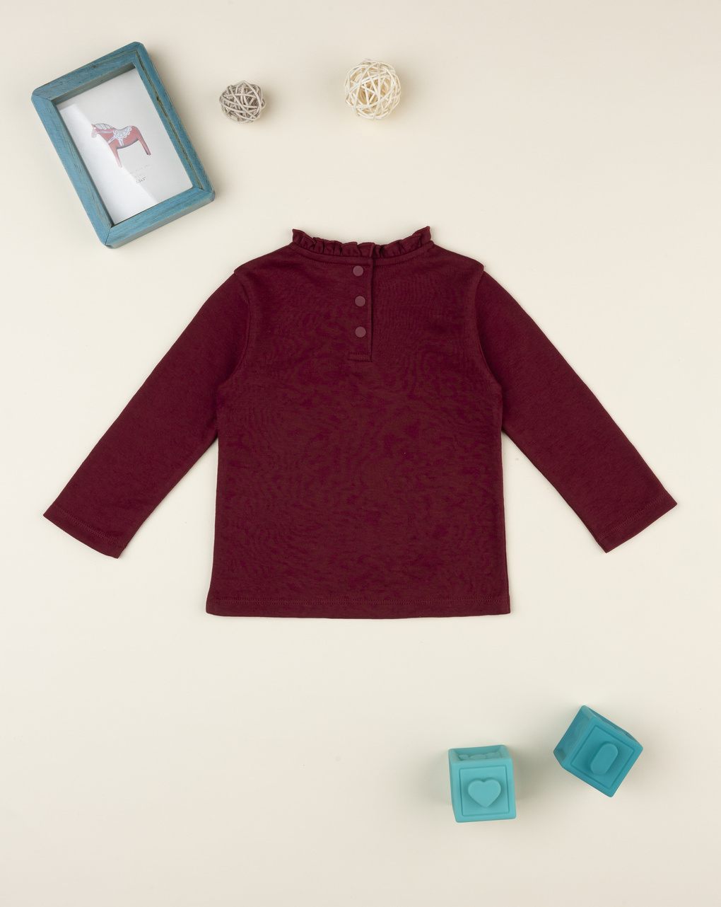 T-shirt manica lunga bimba bordeaux