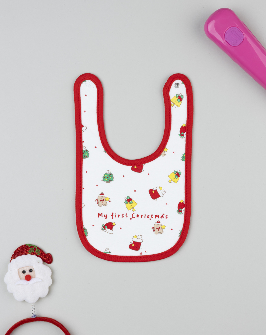 Bavaglino unisex natale allover