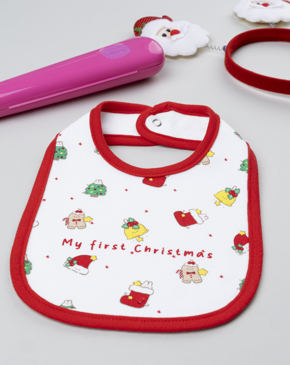 Bavaglino unisex natale allover