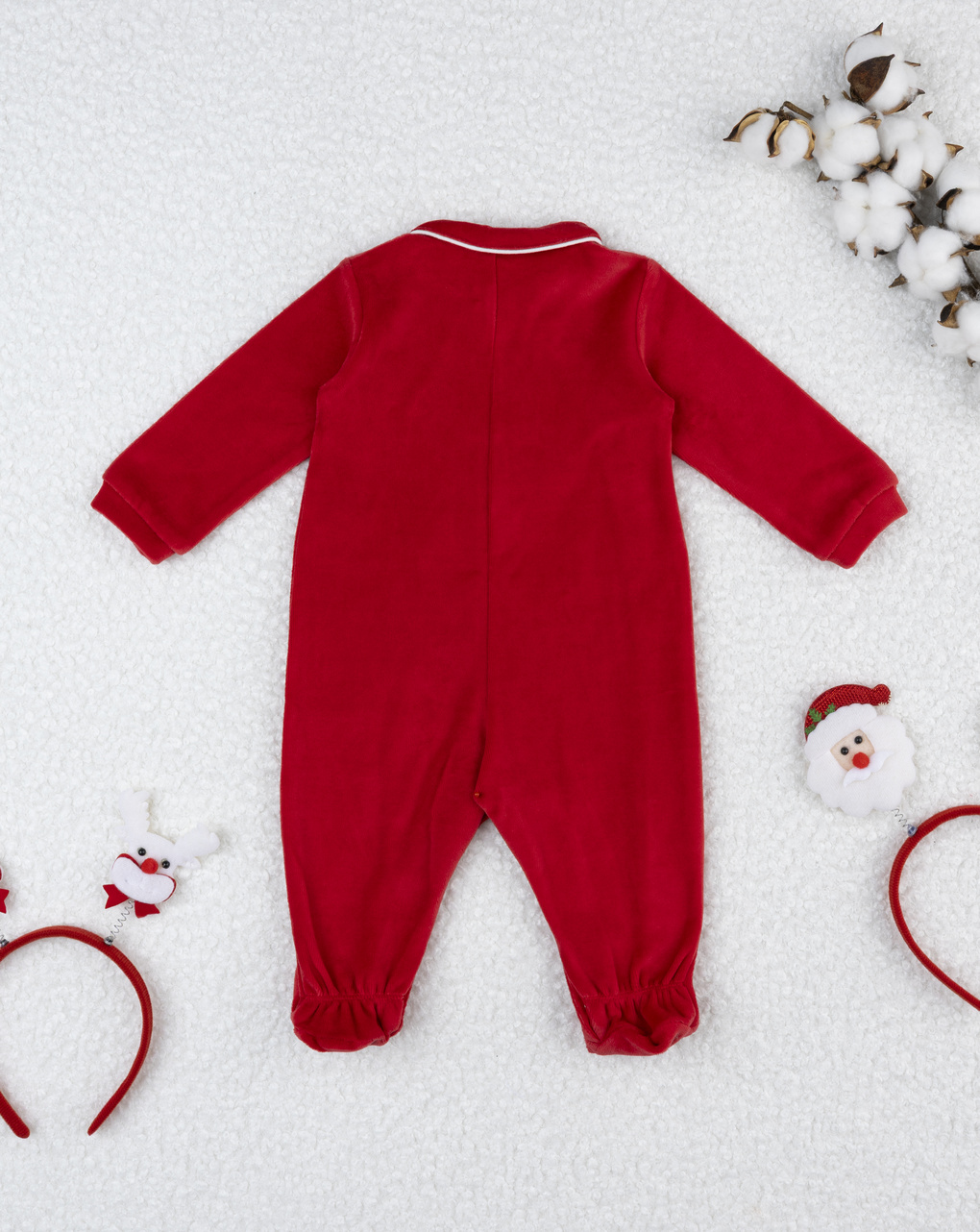 Tutina neonato natale rossa con ricamo