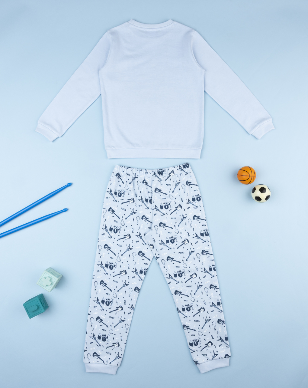 Pigiama bimbo azzurro "rock star"