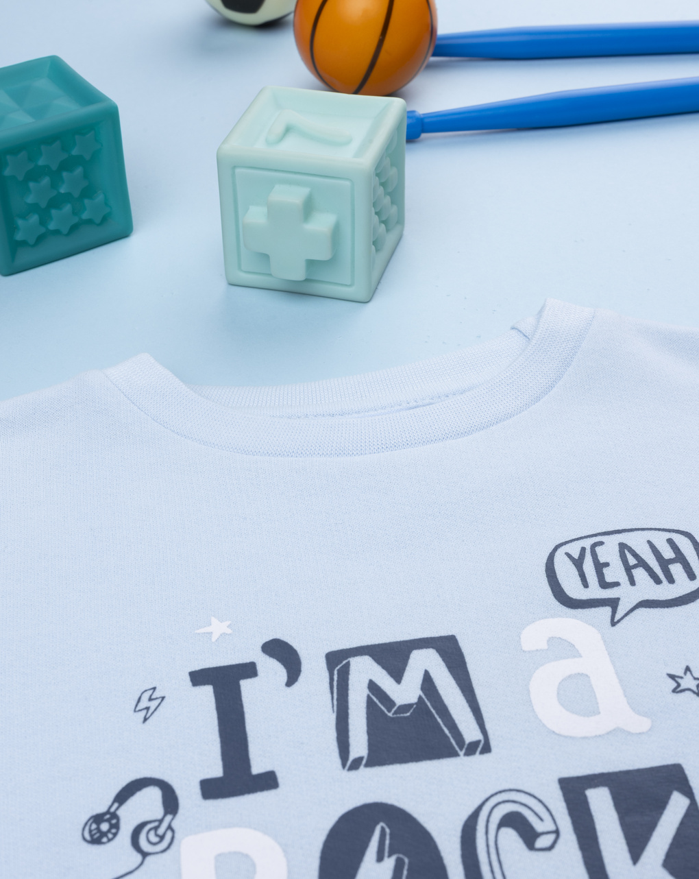 Pigiama bimbo azzurro "rock star"