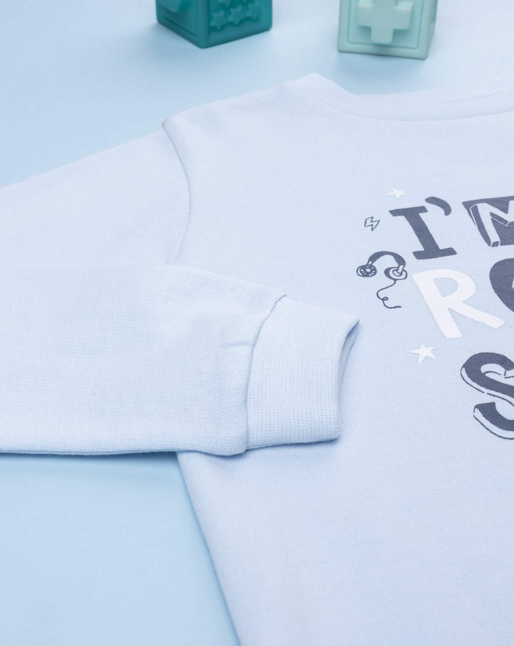 Pigiama bimbo azzurro "rock star"