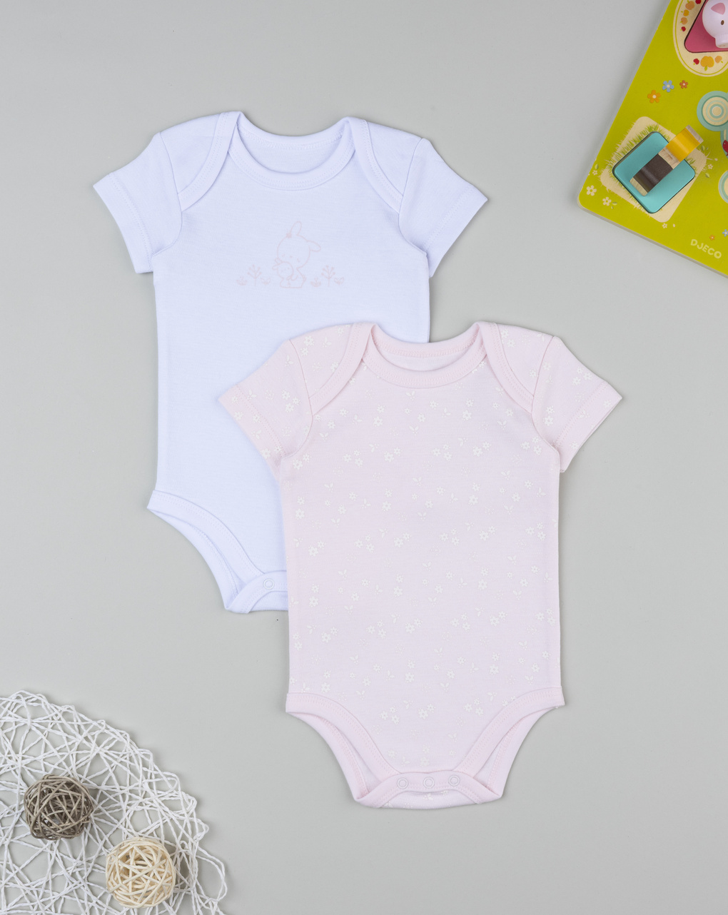 Pack 2 body bimba bianco/rosa