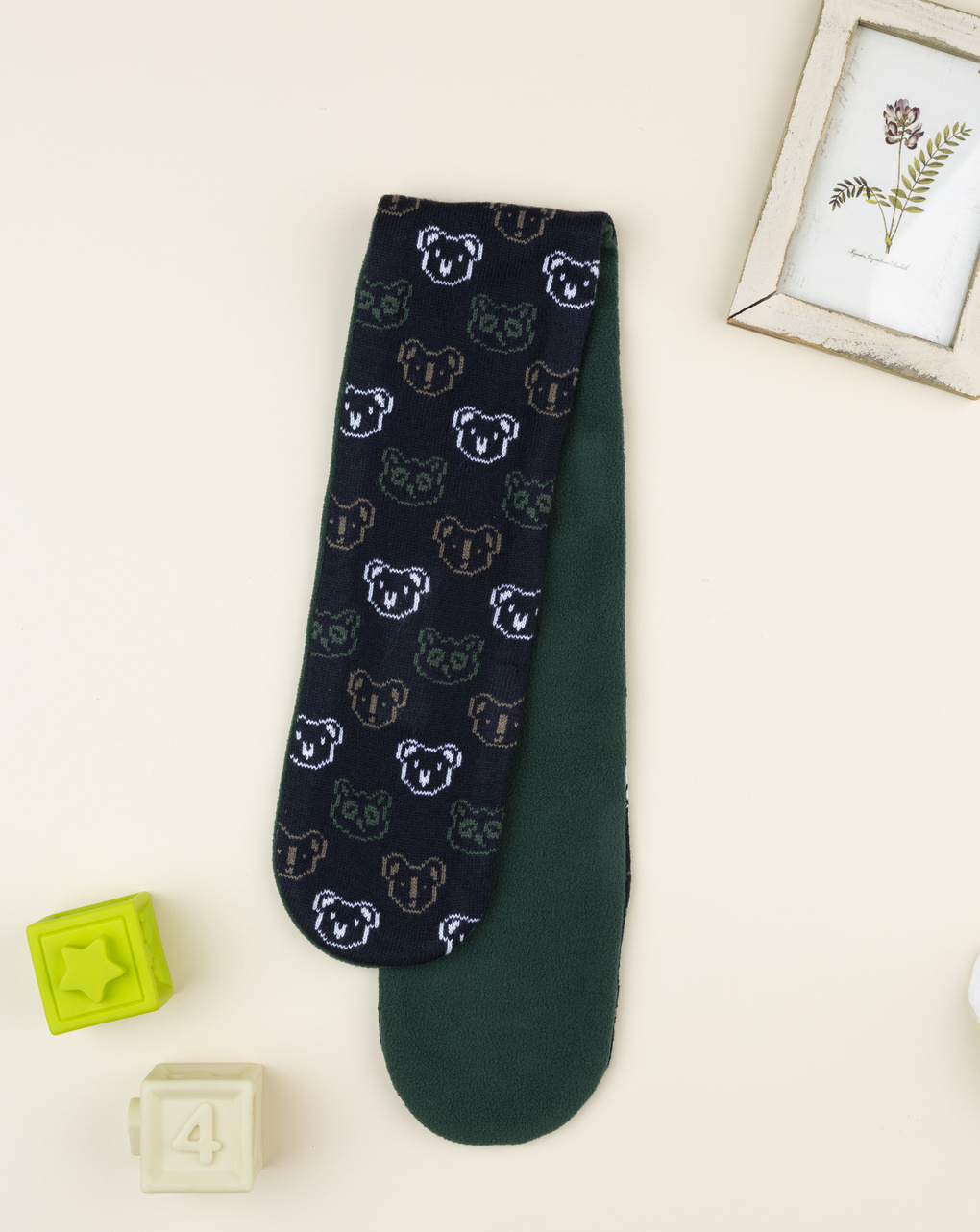 Sciarpa bimbo blu/verde orsi