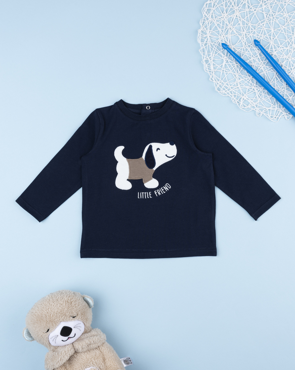 T-shirt bimbo blu cane