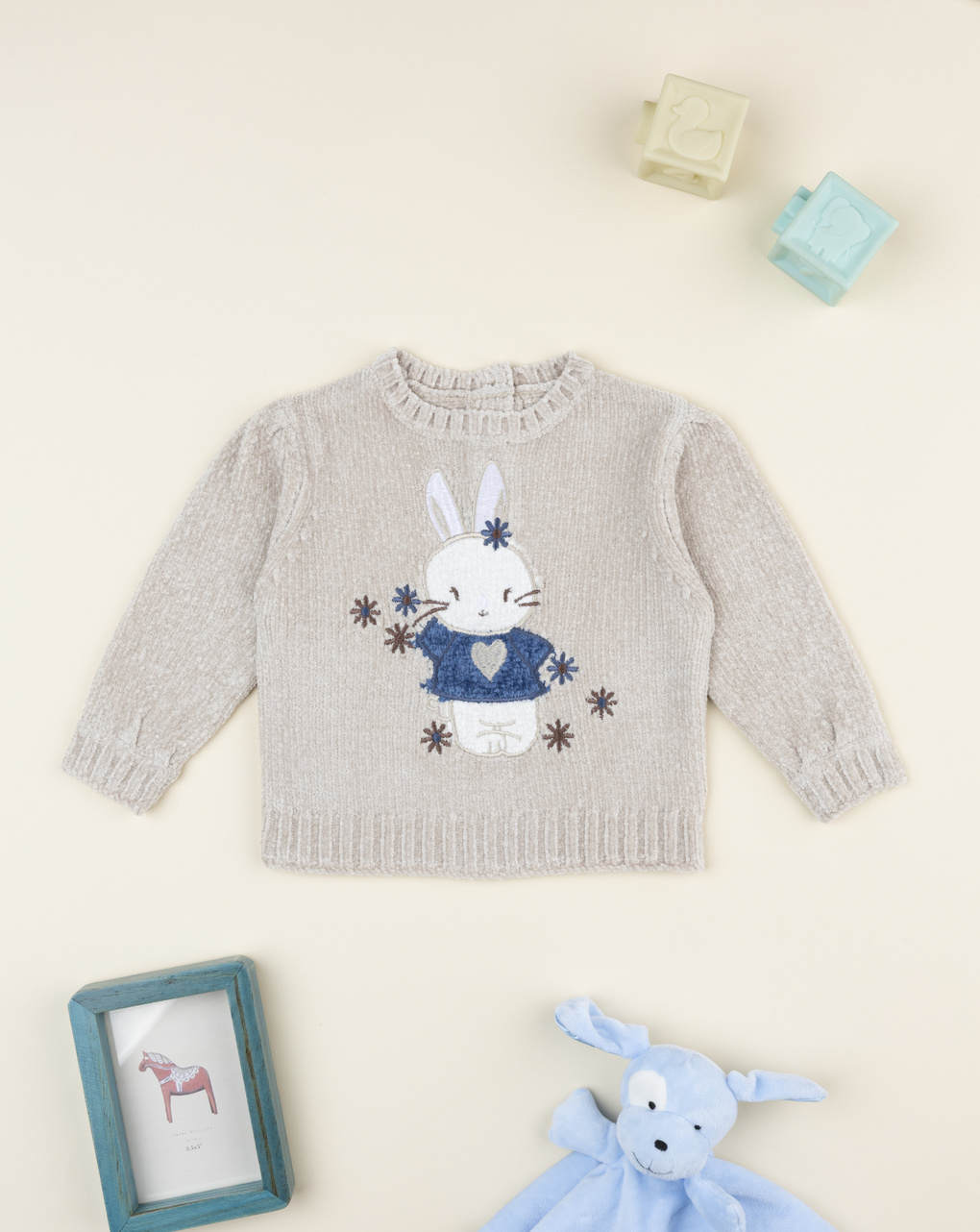 Maglia bimba beige coniglietto