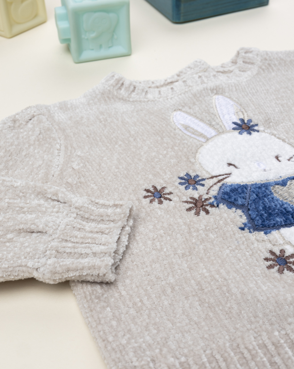 Maglia bimba beige coniglietto