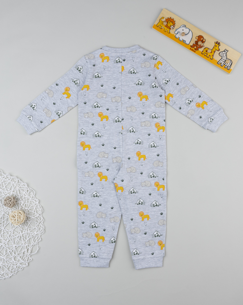 Pigiamone bimbo grigio stampato