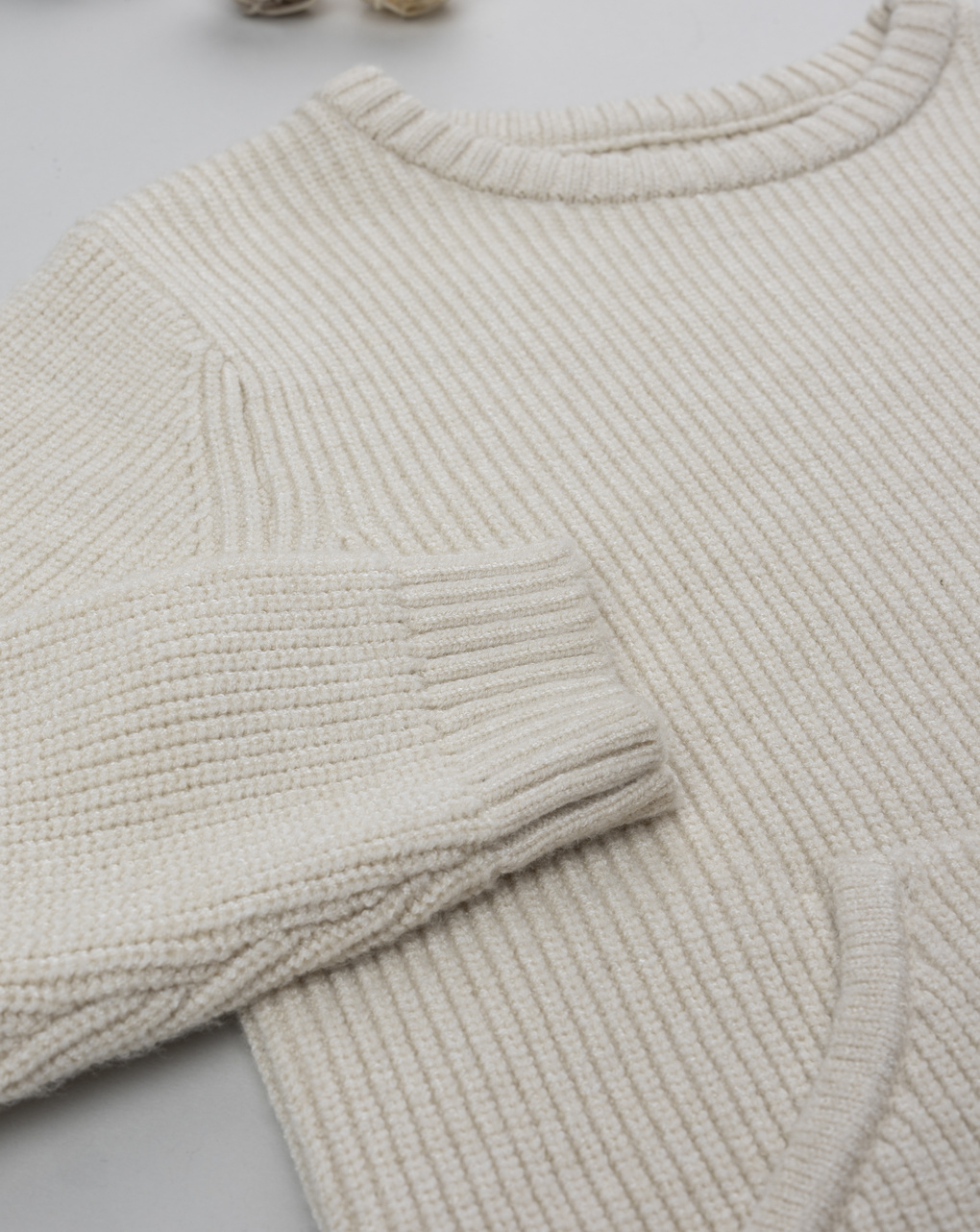 Maglia bambino beige con tascona