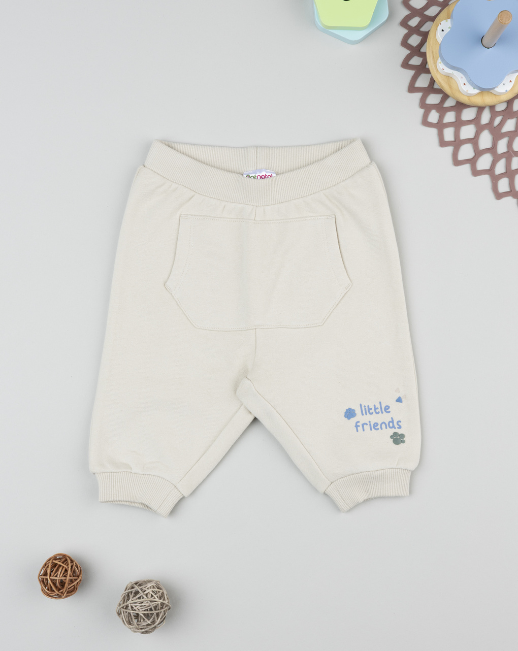 Pantalone bimbo panna "little friends"
