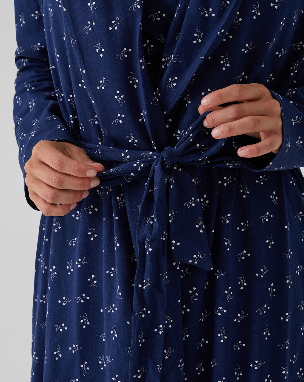 Vestaglia premaman blu con fiori allover