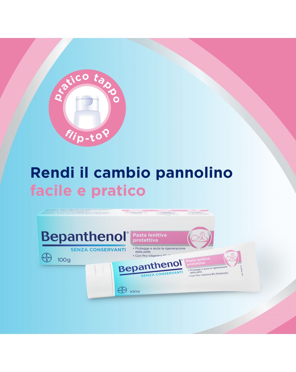 Pasta lenitiva protettiva - crema cambio pannolino anti arrossamento neonato - 100 g - bepanthenol