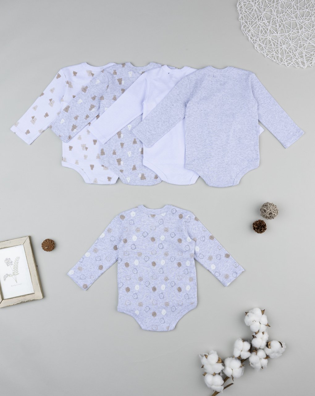 Pack 5 body maniche lunghe bimbo orsetti