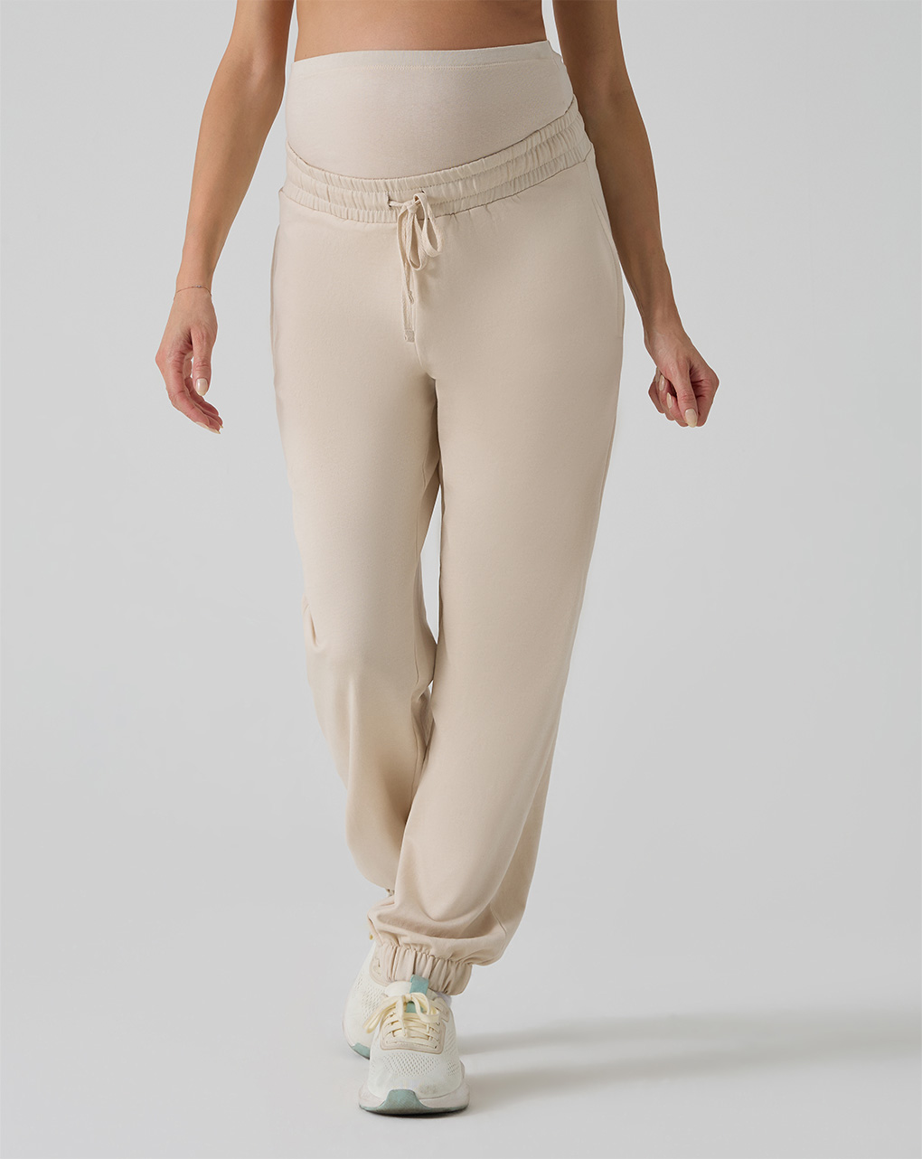 Pantalone gravidanza in felpa panna