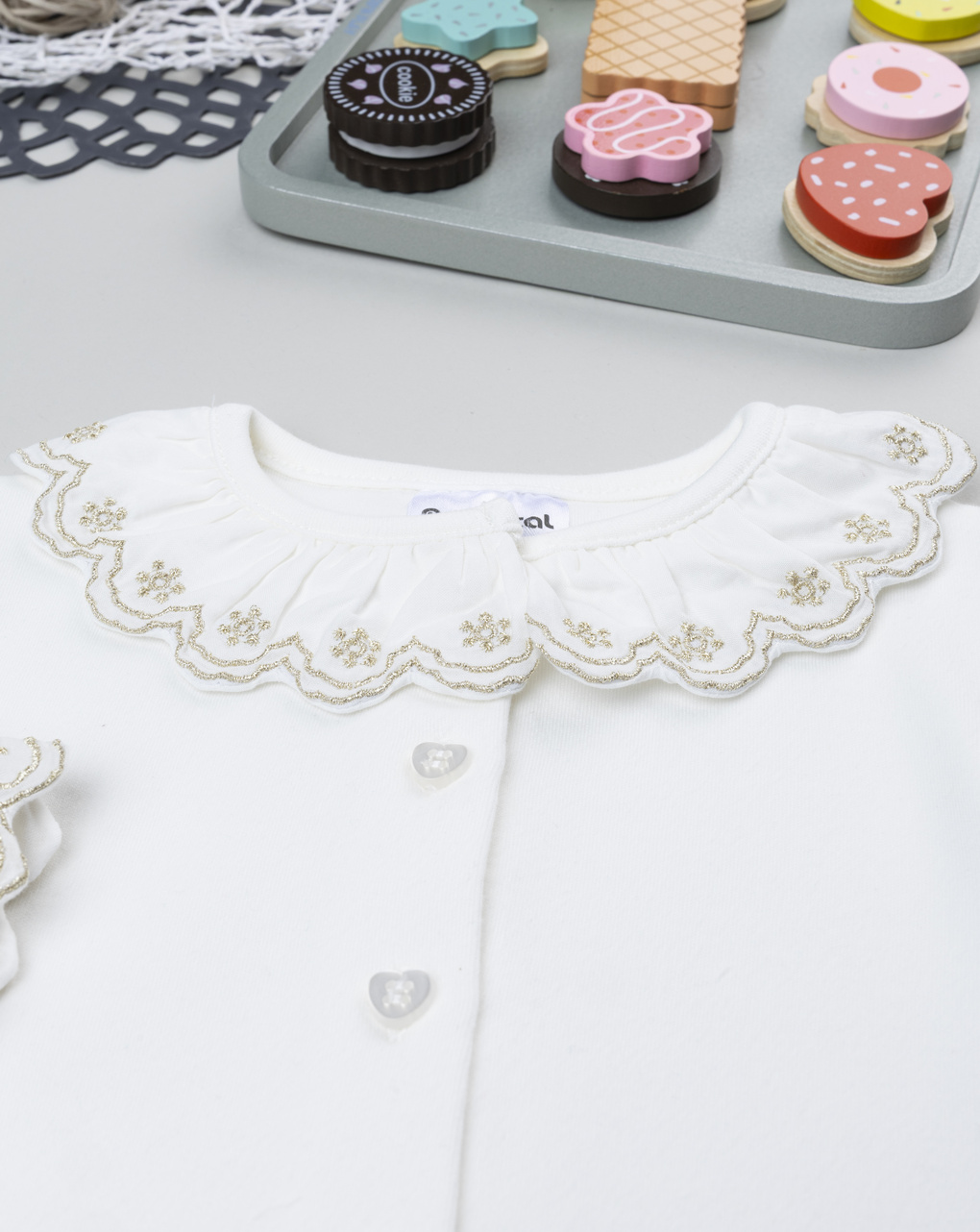 Body bimba bianco con colletto