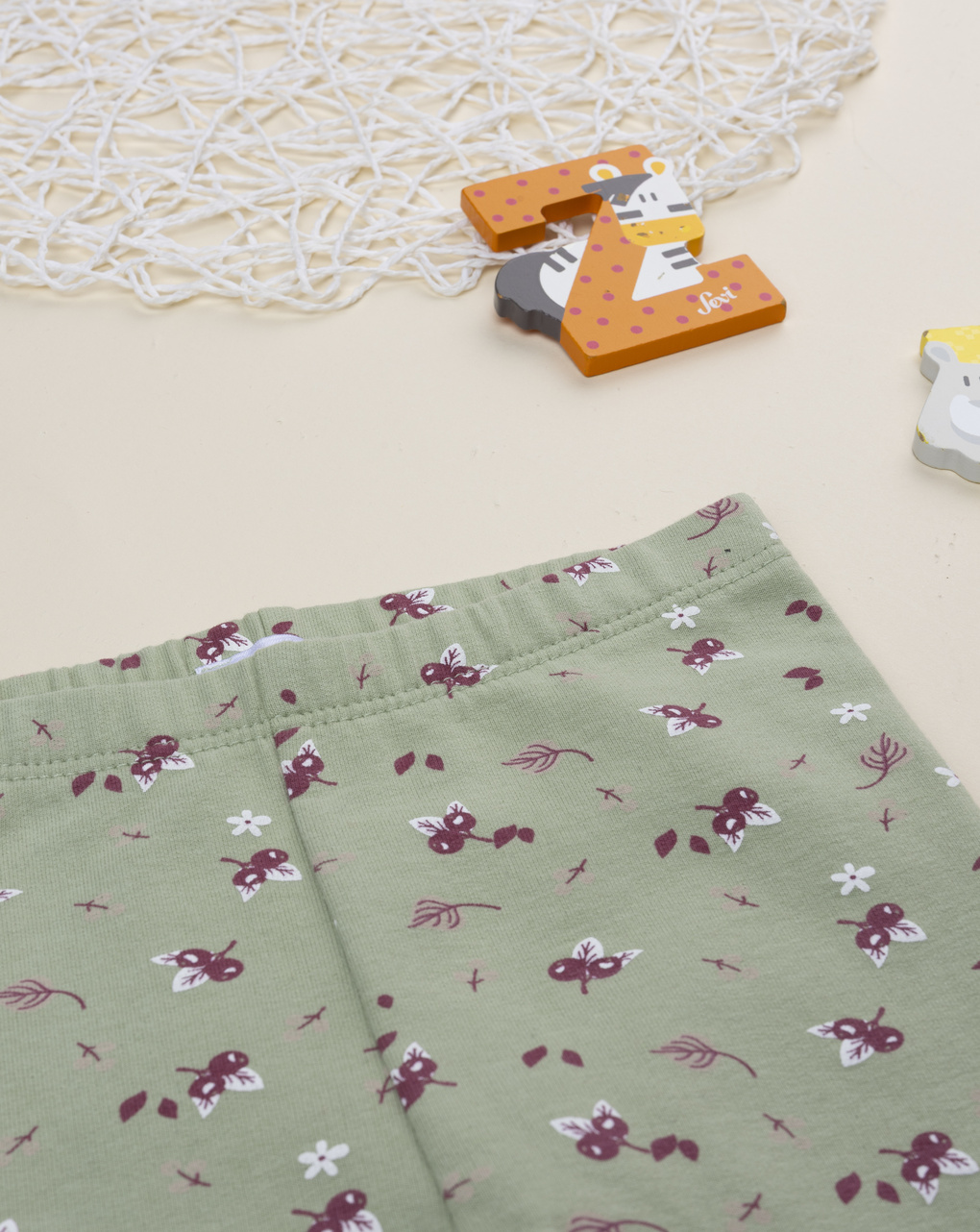 Legging bimba verde stampato