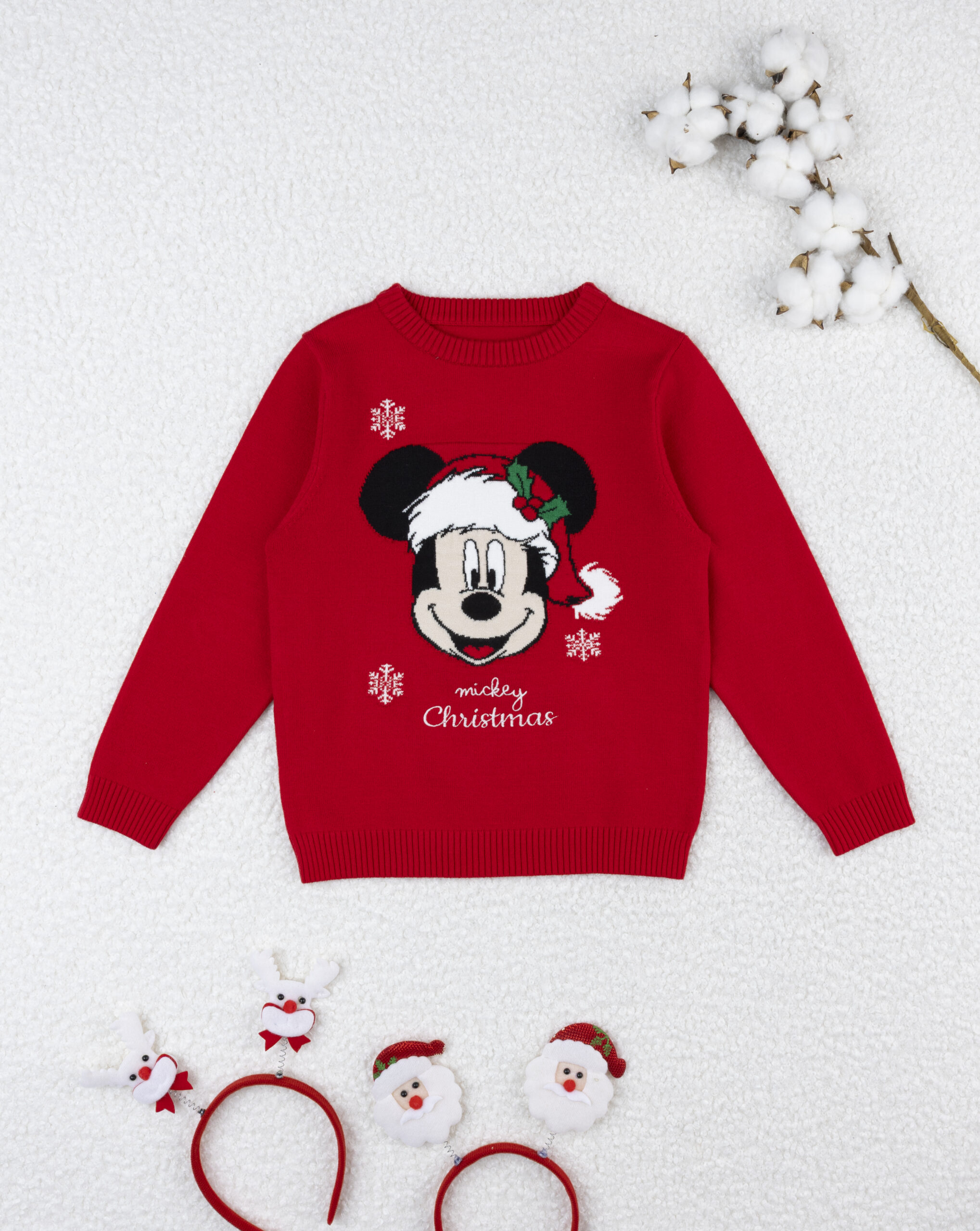 Maglia bambino rossa mickey natale