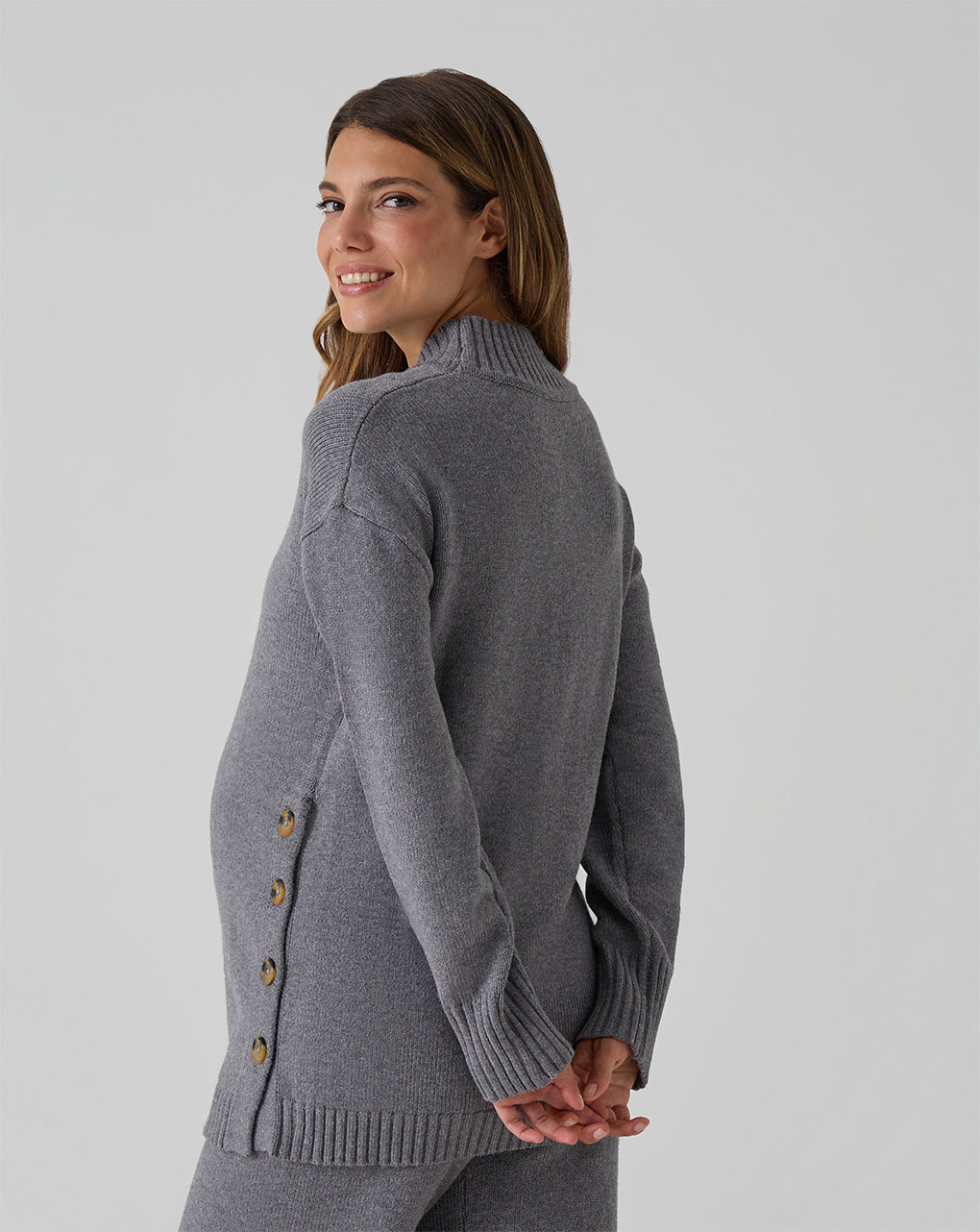 Maglione allattamento tricot grigio scuro