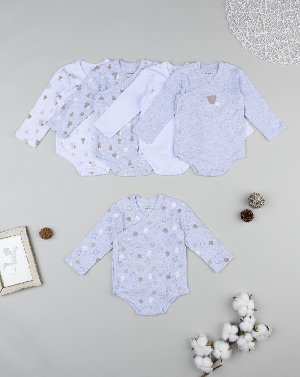 Pack 5 body maniche lunghe bimbo orsetti