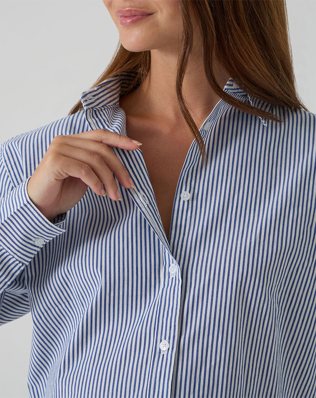 Camicia premaman righe bianche blu