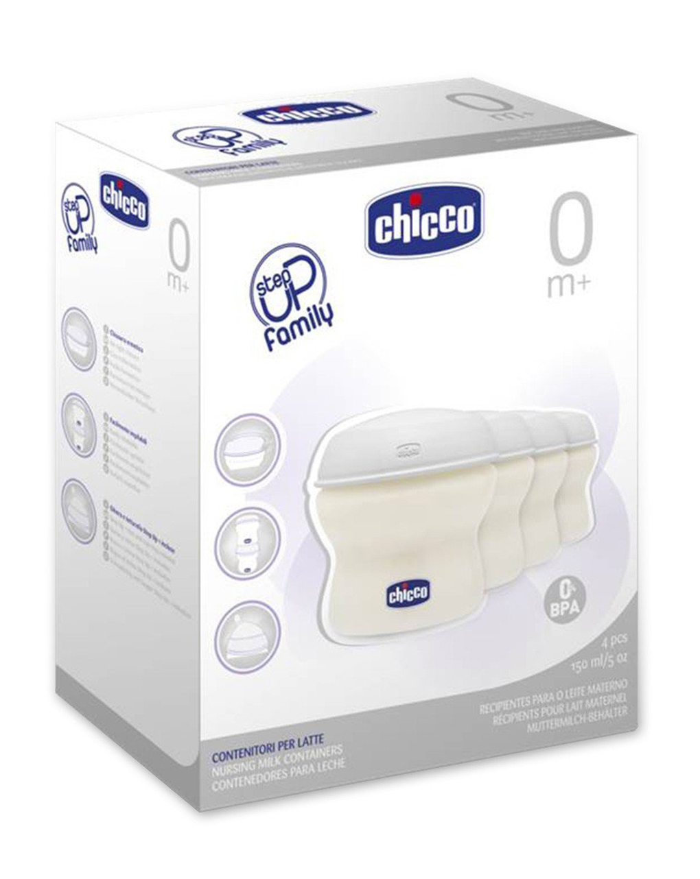 Contenitore latte step up new 4 pezzi - chicco