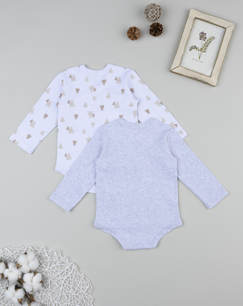 Pack 2 body bimbo manica lunga orsetti